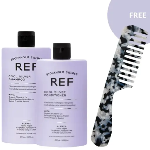 [25092411231] REF Cool Silver Duo Pack | Shampoo & Conditioner + Free Comb